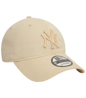 Casquette coupe strapback New Era en coton beige avec broderies ton sur ton