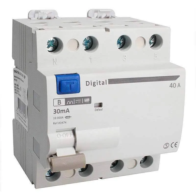 Interrupteur Différentiel Tetrapolaire 40A Type B 30mA Digital Electric